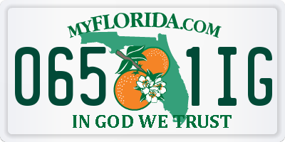 FL license plate 0651IG