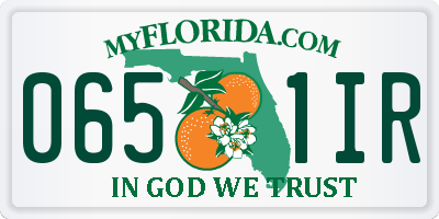 FL license plate 0651IR