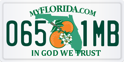 FL license plate 0651MB