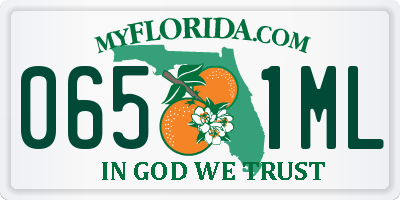 FL license plate 0651ML