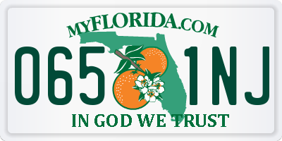 FL license plate 0651NJ