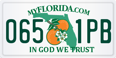 FL license plate 0651PB