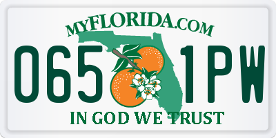 FL license plate 0651PW
