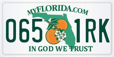 FL license plate 0651RK