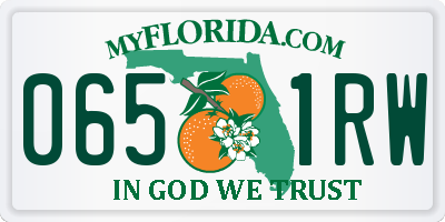 FL license plate 0651RW
