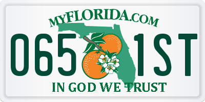 FL license plate 0651ST