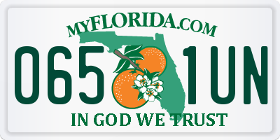 FL license plate 0651UN