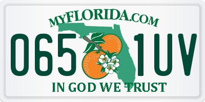 FL license plate 0651UV
