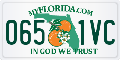 FL license plate 0651VC