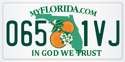 FL license plate 0651VJ