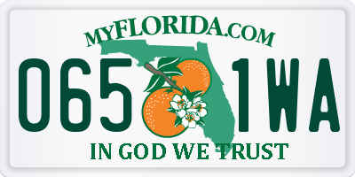 FL license plate 0651WA