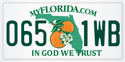 FL license plate 0651WB