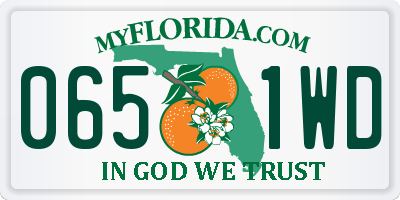 FL license plate 0651WD