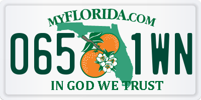 FL license plate 0651WN