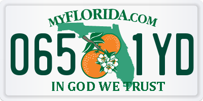 FL license plate 0651YD