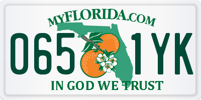 FL license plate 0651YK