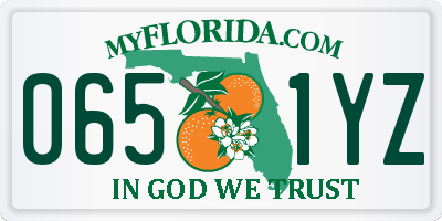 FL license plate 0651YZ