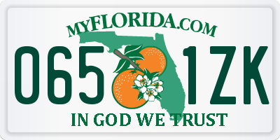 FL license plate 0651ZK