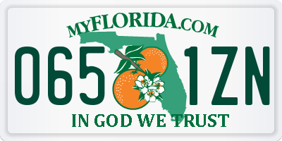 FL license plate 0651ZN