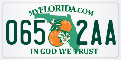 FL license plate 0652AA