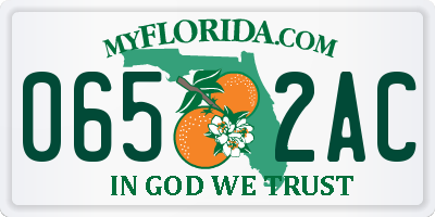 FL license plate 0652AC