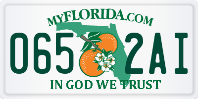 FL license plate 0652AI