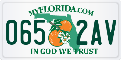 FL license plate 0652AV
