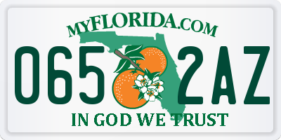 FL license plate 0652AZ