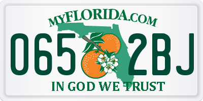 FL license plate 0652BJ