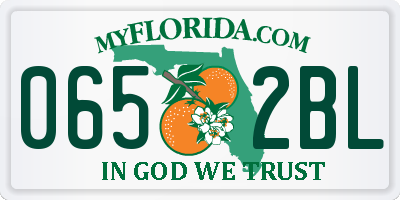 FL license plate 0652BL