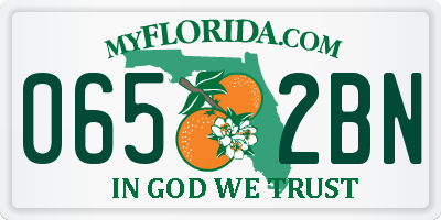 FL license plate 0652BN