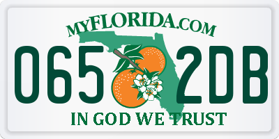 FL license plate 0652DB