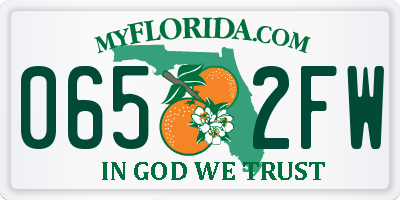 FL license plate 0652FW