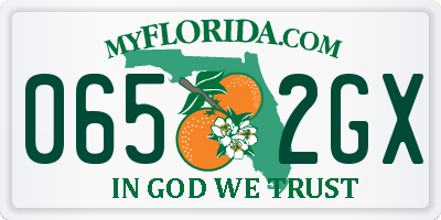 FL license plate 0652GX