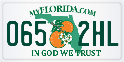 FL license plate 0652HL