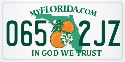 FL license plate 0652JZ