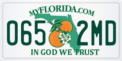FL license plate 0652MD