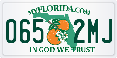FL license plate 0652MJ