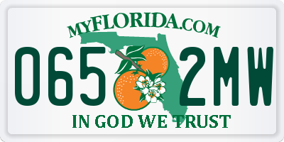 FL license plate 0652MW