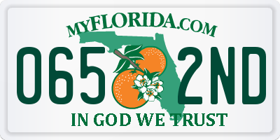 FL license plate 0652ND