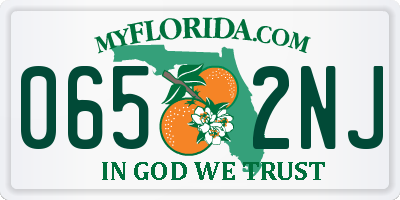 FL license plate 0652NJ