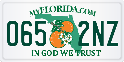 FL license plate 0652NZ