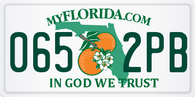 FL license plate 0652PB