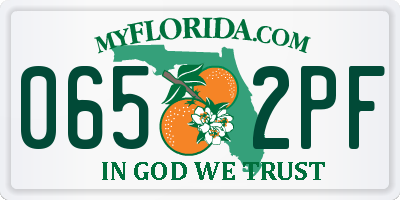 FL license plate 0652PF