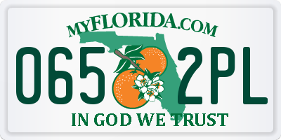 FL license plate 0652PL