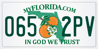 FL license plate 0652PV