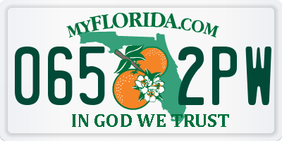 FL license plate 0652PW