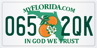 FL license plate 0652QK