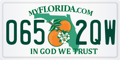 FL license plate 0652QW