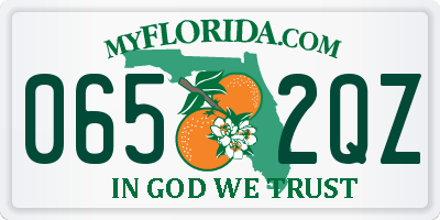 FL license plate 0652QZ